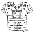 Rzymska zbroja segmentowa z parą dużych naramienników (na podstawie wykopalisk)