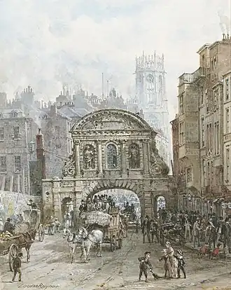 Temple Bar w XIX wieku na obrazie autorstwa Louise Rayner﻿(inne języki)