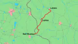 Mapa przebiegu linii kolejowej 365