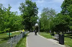 Młynówka Królewska w okolicach ulicy Urzędniczej, widok na zachód