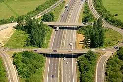 Widok na węzeł nr 9 z łącznikiem do drogi A23