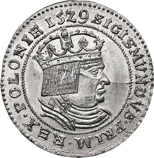 jednostronna odbitka talara 1529 Zygmunta I Starego