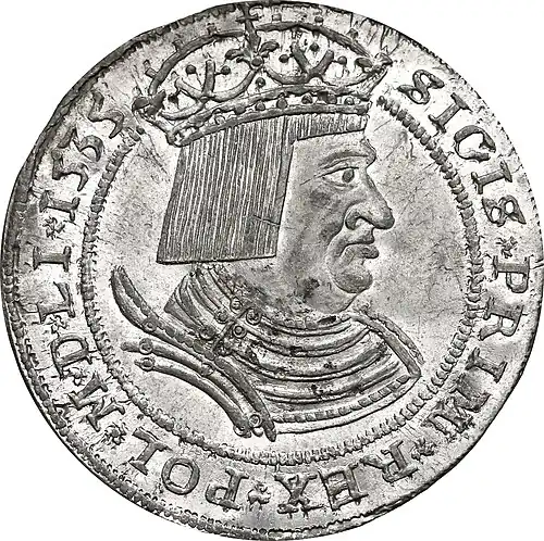 jednostronna odbitka talara 1535 Zygmunta I Starego