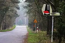 Odcinek Radgoszcz - Kaplin (tablica do grobu jeńców radzieckich)