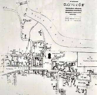 Odręczny plan Osjakowa nieznanego autora z 1920