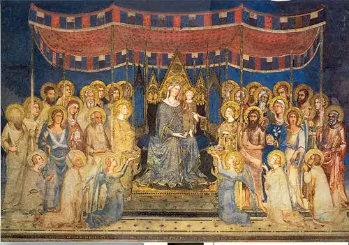 Maestà (Madonna pośród aniołów i świętych), 1315, Palazzo Pubblico w Sienie