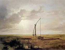 Węgierski krajobraz z żurawiem (1853)