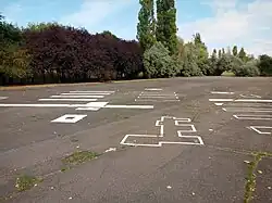 Część wielkoformatowej mapy sentymentalnej Osiedla Piastowskiego w miejscu dawnej plenerowej makiety Rataj (2018)