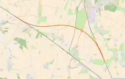 Mapa przebiegu linii kolejowej 6274