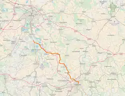 Mapa przebiegu linii kolejowej 6385