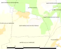 Plan dawnej gminy Saint-Amand-des-Hautes-Terres