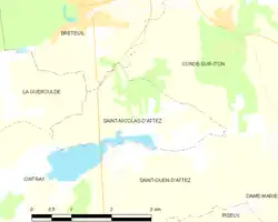 Plan dawnej gminy Saint-Nicolas-d’Attez