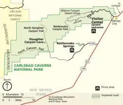 Plan Park Narodowy Carlsbad Caverns