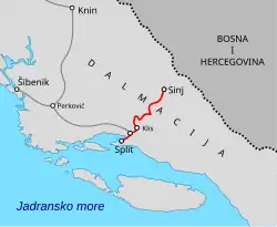 Mapa przebiegu linii kolejowej
