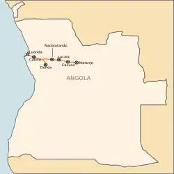 Mapa przebiegu linii kolejowej