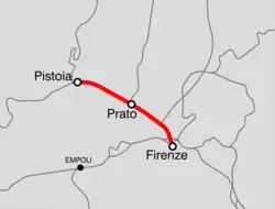 Mapa przebiegu linii kolejowej