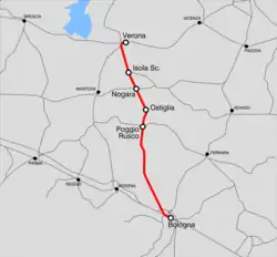 Mapa przebiegu linii kolejowej