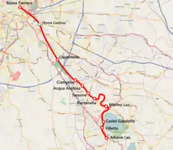 Mapa przebiegu linii kolejowej