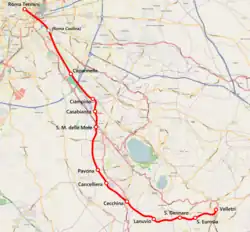 Mapa przebiegu linii kolejowej