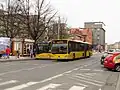 Mercedes-Benz O530 Przedsiębiorstwa Komunikacji Miejskiej Katowice (nr taborowy 1006) obsługujący linię nr 12, przyjeżdżający przez ul. Adama Mickiewicza w Katowicach (2015)