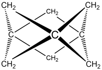 Budowa mezytylenu wg Bayera (tetracyklo[3.1.1.11,3.13,5]nonan)