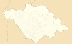 Mapa konturowa Tlaxcaly, w centrum znajduje się punkt z opisem „Apizaco”