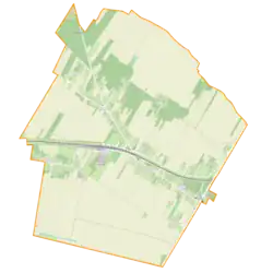 Mapa konturowa Miąsowej, po lewej nieco u góry znajduje się punkt z opisem „Chabasów”