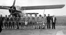 Uczestnicy zawodów. Od prawej: Jan Boryczka (instruktor), Ryszard Kopijczuk, nn, Kazimierz Gąsior, Jerzy Hercuń, Witold Lewandowski, Andrzej Grabania