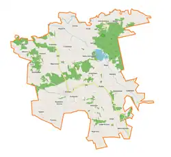 Mapa konturowa gminy Michów, na dole znajduje się punkt z opisem „Wypnicha”