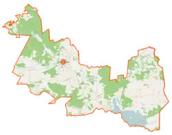 Mapa konturowa gminy Michałowo, po prawej znajduje się punkt z opisem „Gonczary”
