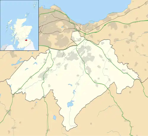 Mapa konturowa Midlothian