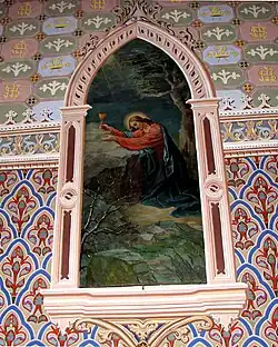 Jeden z fresków w kościele w Miedźnie