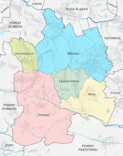 Plan powiatu mikołowskiego