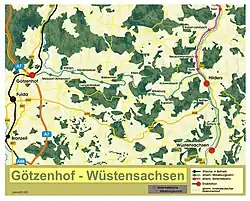 Mapa przebiegu linii kolejowej 3820