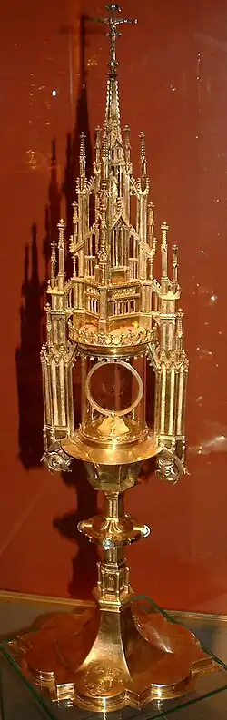 Gotycka monstrancja z kościoła Bożego Ciała w Poznaniu (ok. 1400 roku). Dar Władysława Jagiełły dla kościoła Bożego Ciała w Poznaniu. Obecnie w zbiorach poznańskiego Muzeum Archidiecezjalnego