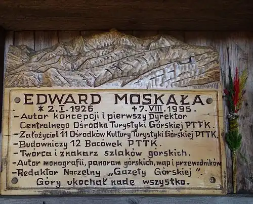 Tabliczka pamiątkowa w kaplicy na Okrąglicy