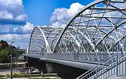 Nowy most kolejowy, widok od Zabłocia (2023)