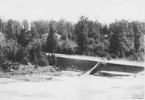 Widok historyczny. Most na Kraczewiance