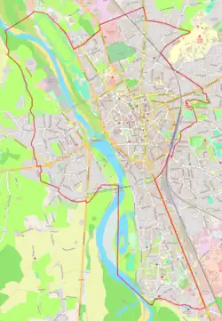 Mapa konturowa Moulins, po prawej znajduje się punkt z opisem „Moulins-sur-Allier”