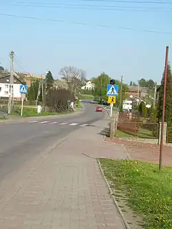 Przejście dla pieszych na ulicy 1 Maja w Mszanie