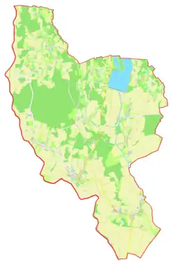 Mapa konturowa gminy Cankova, po prawej znajduje się punkt z opisem „Domajinci”