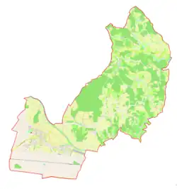 Mapa konturowa gminy Dornava, po prawej znajduje się punkt z opisem „Lasigovci”