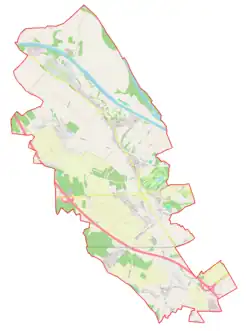 Mapa konturowa gminy Hajdina, u góry po lewej znajduje się punkt z opisem „Slovenja vas”