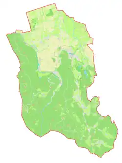 Mapa konturowa gminy Ig, w centrum znajduje się punkt z opisem „Kot”