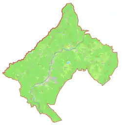 Mapa konturowa gminy Kanal ob Soči, w centrum znajduje się punkt z opisem „Kanal ob Soči”