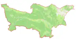 Mapa konturowa gminy Kobarid, w centrum znajduje się punkt z opisem „Kobarid”