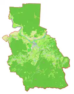 Mapa konturowa gminy Kostanjevica na Krki, po lewej znajduje się punkt z opisem „Gornja Prekopa”