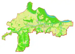 Mapa konturowa gminy Razkrižje, w centrum znajduje się punkt z opisem „Razkrižje”
