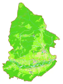 Mapa konturowa gminy Rečica ob Savinji, blisko centrum na prawo znajduje się punkt z opisem „Rečica ob Savinji”
