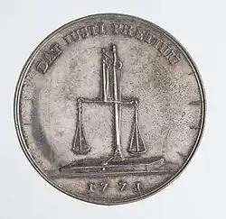 Rewers próbnego talara (1771)